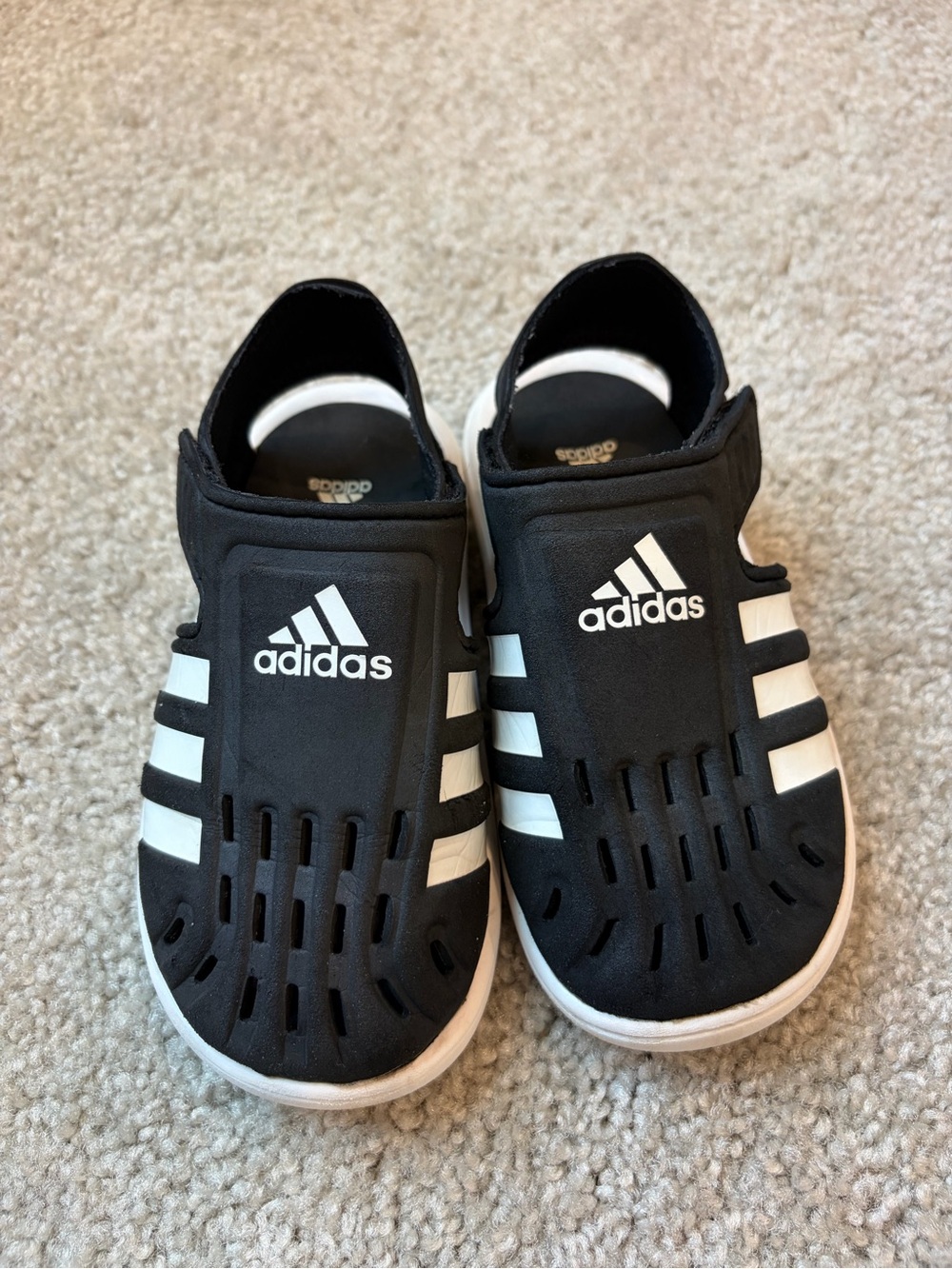 adidas Kids Black and White Sandals / Water Shoes